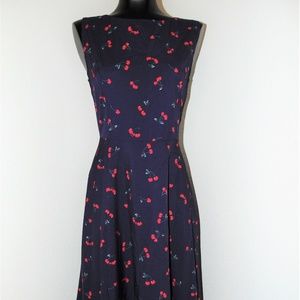 Vntage Look Cherry Print Pin Up Girl Dress in sz L